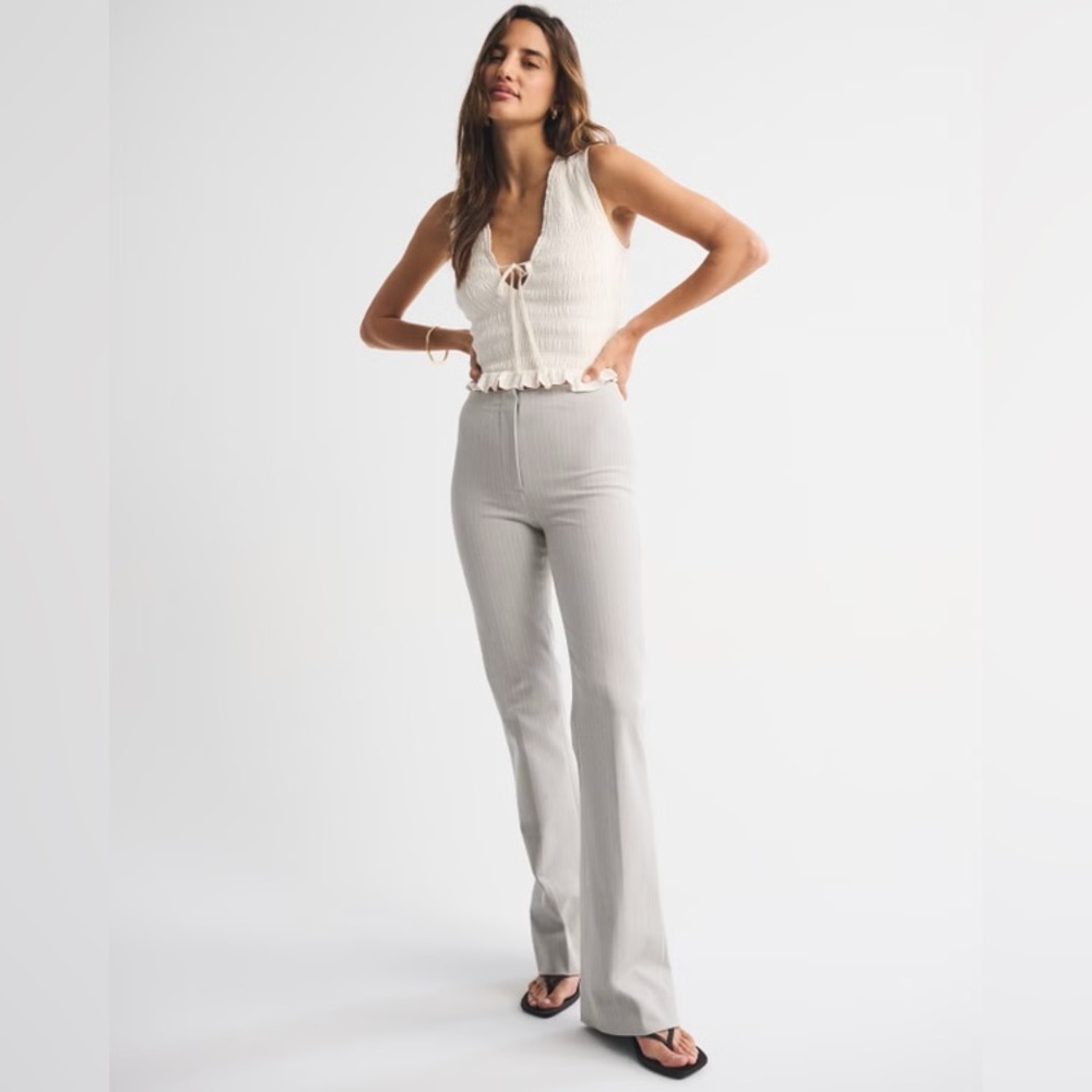 A&F Forme Bootcut Pant Light Brown Stripe 29 LONG
